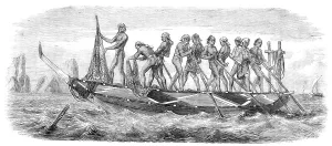 Whalers Prints: Scenes in Japan: a Japanese whaling-boat, 1864. Creator: Unknown