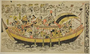 Boating Prints: Eight Scenes of Kanazawa (Kanazawa hakkei): The Dance of Asahina and Umejumaru