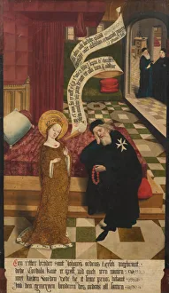 Hospitalier Prints: Scenes from the Legend of Saint Cordula: the apparition before the Knight of St