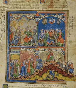 Recto Prints: Scenes from the Life of David; Morgan Picture Bible, about 1250. Creator: Unknown