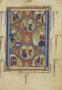 Book Of Psalms Prints: Scenes from the Life of Jacob; Wenceslaus Psalter, about 1250-1260. Creator: Unknown