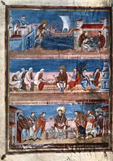 Scenes from the life of St Jerome, from the Bible of Charles the Bald, 9th century