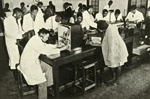 Scenes in a Native College - Students in the physics laboratory, c1948. Creator: Unknown Scenes in a Native College - Students in the physics laboratory, c1948. Creator: Unknown