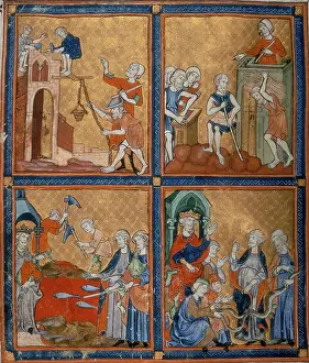 Four scenes from the Old Testament, c1300-c1330. Creator: Unknown