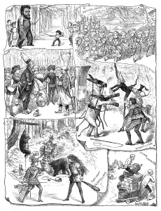 Giant Prints: Scenes from the pantomimes, 1881. Creators: Unknown, George Cruikshank