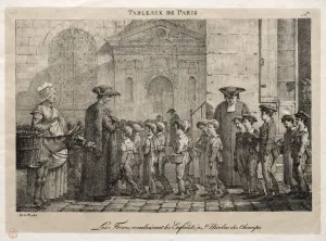Jean Henri Marlet Prints: Scenes of Paris: The Brothers Conducting the Children to St. Nicholas of the Fields