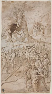 Northern Italy Prints: Three Scenes from the Passion of Christ (recto) Architectural Sketch (verso), 1500s