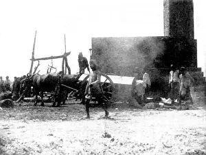 Mumbai Maharashtra India Prints: Scenes in Plague-Stricken Bombay: unloading van from plague hospital
