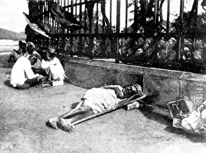 Mumbai Maharashtra India Prints: Scenes in Plague-Stricken Bombay: a wayside case, 1898. Creator: Gysi