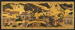 Colour And Gold On Paper Prints: Scenes from the Tales of Ise, mid-1600s. Creator: Unknown