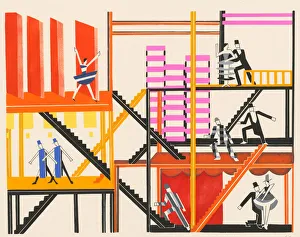 Scenic design from the portfolio Decors de Theatre, 1930