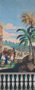 Wall Paper Sample Prints: Scenic Wallpaper: The Battle of Heliopolis, France, First edition, c. 1818