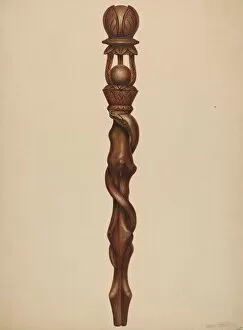 Sceptre Gallery: Scepter (Lumberjack Carving), c. 1938. Creator: Walter Hochstrasser