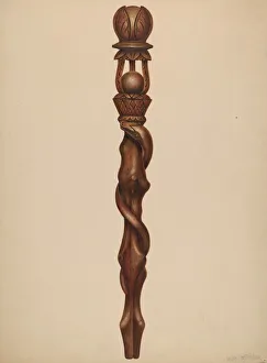 Walter Hochstrasser Prints: Scepter (Lumberjack Carving), c. 1938. Creator: Walter Hochstrasser