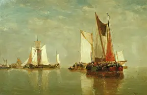 Calm Prints: On The Scheldt - Afternoon, 1868. Creator: Paul Jean Clays