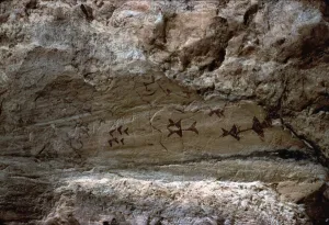 Schematic Prints: Schematic cave paintings in the cave of Los Letreros (Velez Blanco, Los Velez