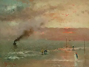 Flooding Prints: Scheveningen Sands, 1884. Creator: Alfred Stevens