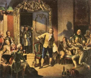 O H W Prints: Schiller reads his first play, Die Rauber (The Robbers), (1936)