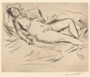 Corinth Lovis Prints: Schlafende (Sleeping Woman), 1912. Creator: Lovis Corinth