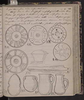 Schliemann Collection: The Schliemanns diary contains sketches of discoveries, 1873