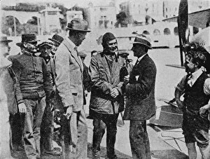 Financier Gallery: The Schneider Trophy: Howard Pixton talking to Jacques Schneider after his victory, 1914 (1934)