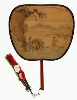 Zither Prints: Scholar with Servant Holding a Qin, Qing dynasty (1644-1911), 1876. Creator: Unknown