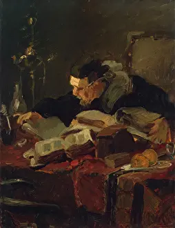 1866 Prints: Scholar at the Table, 1866. Creator: Emile Charles Wauters