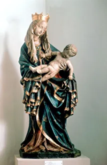 Schone Madonna, painted statue, from the Pfarrkirche, Bad Aussee, Austria