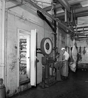 Carcass Prints: Schonhuts butchery factory, Rawmarsh, South Yorkshire, 1955. Artist: Michael Walters