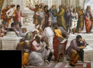 Raffaello Prints: The School of Athens. Detail. (Fresco in Stanza della Segnatura), ca 1510-1511. Creator