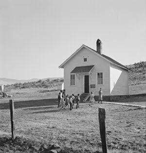 School attended by children of members of Ola self-help sawmill co-op, Gem County, Idaho, 1939. Creator: Dorothea Lange