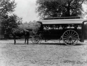 Field Trip Prints: School children of the 6th Division in a horse-drawn car