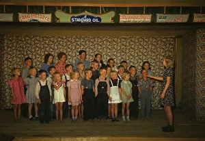 Slides Color Gmgpc Prints: School children singing, Pie Town, New Mexico, 1940. Creator: Russell Lee