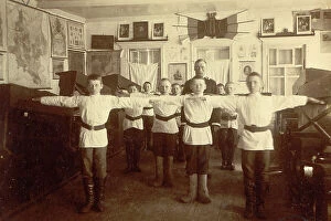 Schoolchild Collection: School Gymnastics, 1909. Creator: Nikolai Georgievich Katanaev
