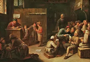 Schoolchild Prints: A School Interior, c1630-1660. Creator: Joos van Craesbeeck