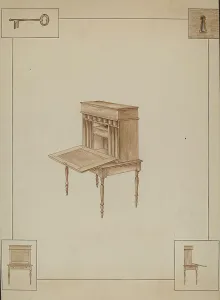 Bureau Prints: School-master's desk, probably 1938. Creator: Sarah F. Williams