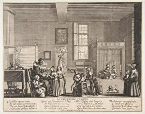 Schoolmistress Prints: The School Mistress, ca. 1638. Creator: Abraham Bosse