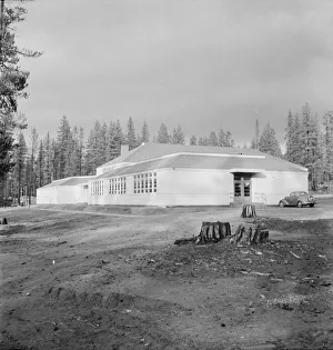 Logging Prints: School in model company lumber town, Gilchrist, Oregon, 1939. Creator: Dorothea Lange
