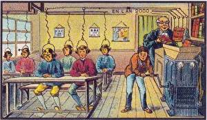 At school. From the series Visions of the Year 2000, 1899. Artist: Cote, Jean-Marc (active End of 19th cen.) At school. From the series Visions of the Year 2000, 1899. Artist: Cote, Jean-Marc (active End of 19th cen.)
