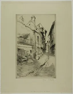 Plate Tone Prints: The School Street, Troyes, 1902. Creator: Gustave Leheutre