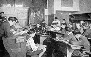 Schoolboys in a drawing lesson, Germany, 1922.Artist: Photothek, Berlin Schoolboys in a drawing lesson, Germany, 1922.Artist: Photothek, Berlin