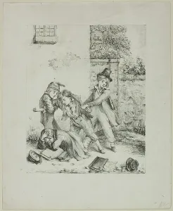Young Boy Prints: Schoolboys Fighting, n.d. Creator: Auguste Bry