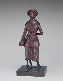 Pigmented Beeswax Prints: The Schoolgirl (Woman Walking in the Street), c. 1880 / 1881. Creator: Edgar Degas