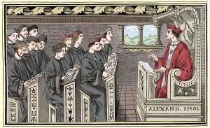 A Rivaud Prints: A schoolhouse, 16th century (1849)
