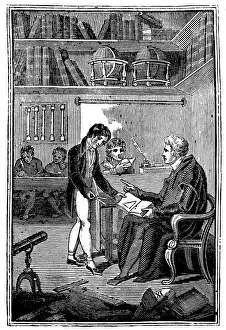 Schoolmaster and pupils, c1820. Artist: George Fisher