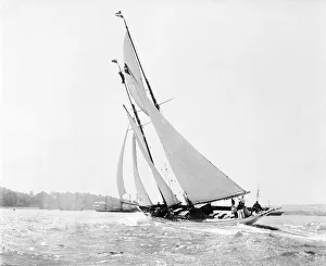 The schooner Flying Foam sailing close-hauled in a good wind, 1910. Creator