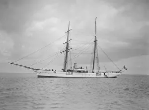 Tall Ship Prints: The schooner Francisca at anchor, 1911. Creator: Kirk & Sons of Cowes
