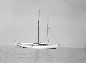 The schooner Joyance at anchor, 1913. Creator: Kirk & Sons of Cowes