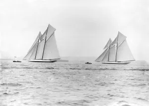 The schooners Margherita & Germania, 1913. Creator: Kirk & Sons of Cowes