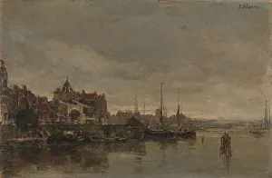 Maris Jacob Henricus Prints: The Schreierstoren with the bridge over the Gelderse Kade in Amsterdam